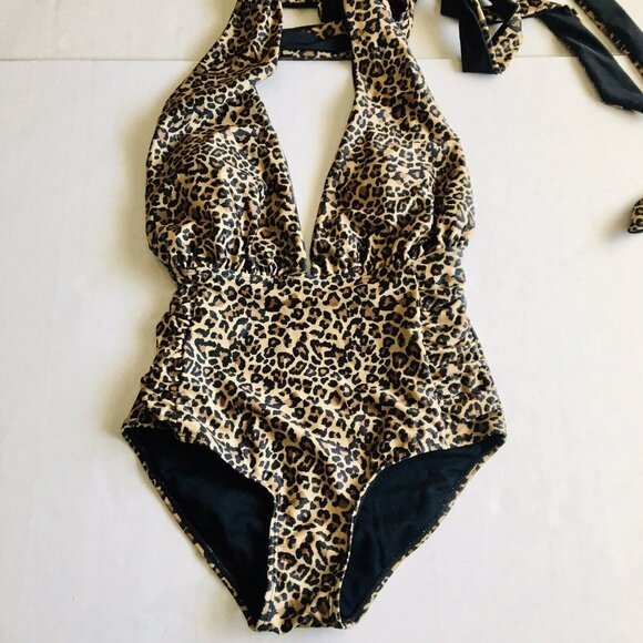 Nicole Miller One Piece Animal Print Swimsuit Size Small Wear It 6 Ways - Picture 3 of 10